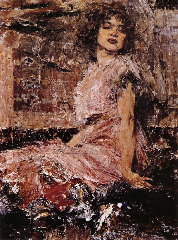 Nikolay Fechin Lady wear the pink Clothes China oil painting art